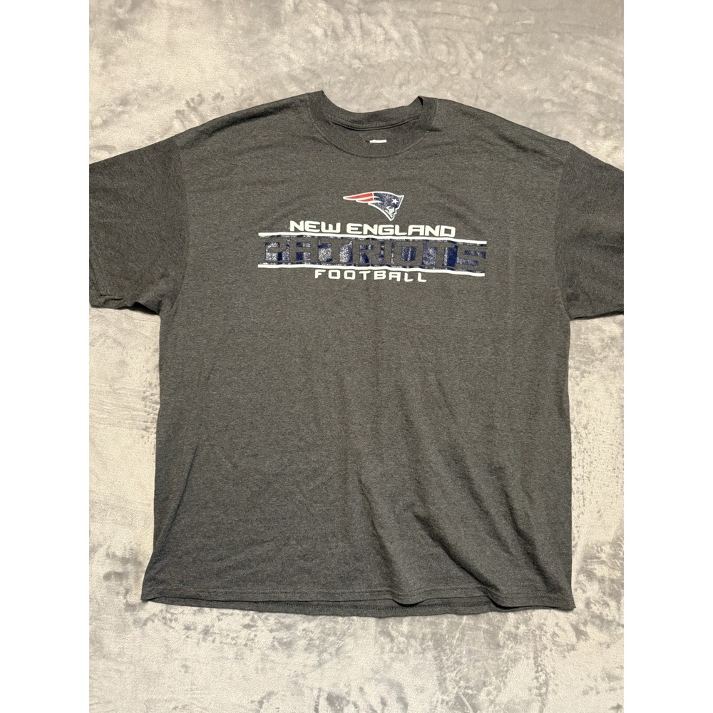 NFL Team Apparel New England Patriots T Shirt Mens 2XL Gray Football Graphic Tee - Picture 1 of 5